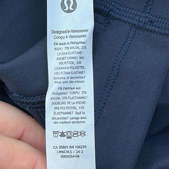 Lululemon Wunder Train High-Rise Crop 23" True Navy Size 2 - Picture 7 of 8